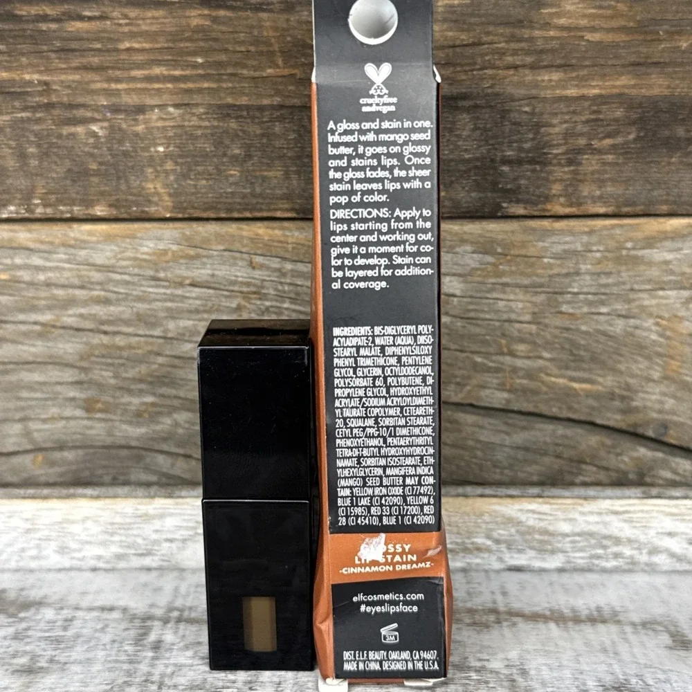 e.l.f. Glossy Lip Stain Cinnamon Dreamz Long‎ Lasting | MSRP = $8
